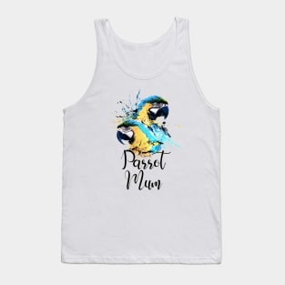 Parrot Mom Color Splatter Macaw White Tank Top